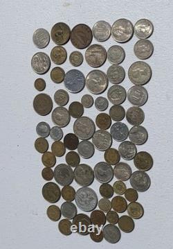 Estate Lot Of Foreign Coins Including Coin Silver, 60%, Thailand Bahts & More