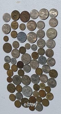 Estate Lot Of Foreign Coins Including Coin Silver, 60%, Thailand Bahts & More