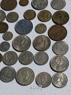 Estate Lot Of Foreign Coins Including Coin Silver, 60%, Thailand Bahts & More