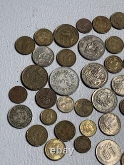 Estate Lot Of Foreign Coins Including Coin Silver, 60%, Thailand Bahts & More