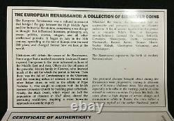 European Renaissance Boxed Set of Six Silver Coins SOA & History Included