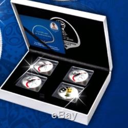FIFA-WORLD CUP 4 x 1 oz Silver Proof Four-Coin Set RUSSIA 2018