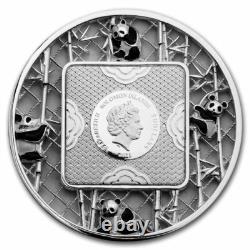 FILIGREE PANDA 2 Oz Silver Coin $5 Solomon Island 2021