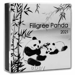 FILIGREE PANDA 2 Oz Silver Coin $5 Solomon Island 2021