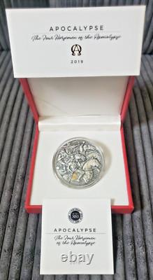 FOUR HORSEMEN of The Apocalypse 3 Oz Silver Coin 3000 Francs Cameroon 2019