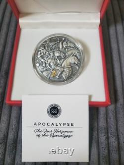 FOUR HORSEMEN of The Apocalypse 3 Oz Silver Coin 3000 Francs Cameroon 2019
