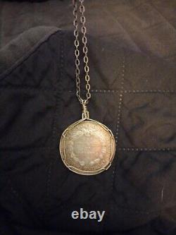 FRENCH ENDO CHINA SILER 27 G OF 1 piastre in a silver handsome necklace holding