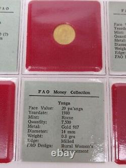 Fao 1 Money Album 78-79-80 With Gold And Silver 6 Pages 36 Coins Total
