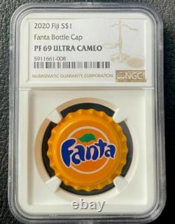 Fiji $1 2020 Traditional Design Fanta Bottle Cap NGC PF 69 Ultra Cameo Silver