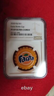 Fiji $1 2020 Traditional Design Fanta Bottle Cap NGC PF 69 Ultra Cameo Silver