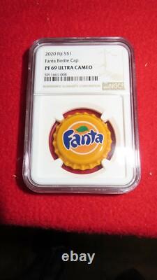 Fiji $1 2020 Traditional Design Fanta Bottle Cap NGC PF 69 Ultra Cameo Silver