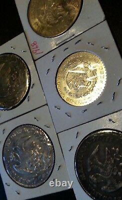 Five (5) Silver Bullion/Coins from Mexico Libertads-Peso-World-Rare-Obsolete