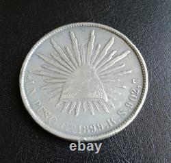 Foreign Silver Coins 1899 Go RS Mexico 1 Peso Cap & Rays Silver