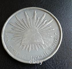 Foreign Silver Coins 1899 Go RS Mexico 1 Peso Cap & Rays Silver