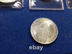 Four Germany 10 Ten Deutsche Mark Olympiad München Circulated Silver Coin Clean