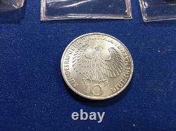 Four Germany 10 Ten Deutsche Mark Olympiad München Circulated Silver Coin Clean