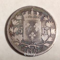 France 1830 W FIVE 5 Francs Charles X Lille Mint