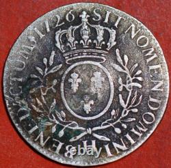 France 1 Ecu 1726 H La Rochelle Louis XV KM#? 486
