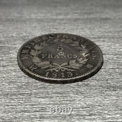 France 5 Francs 1813 MA Silver Coin Turned Into Love Token VRR Holed Twice