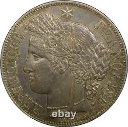 France Second Republic Silver 1850 A 5 Francs aUNC/UNC Nice Toned KM# 761.1 (6)