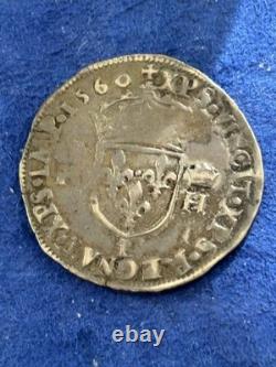 François Ii. Monnayage Au Nom D'henri Ii, Teston, Buste Lauré, 1560, Bayonne