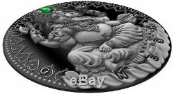 GANESHA World Cultures 2 oz Silver Coin Antique finish Cameroon 2019