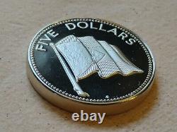GEM SILVER PROOF 1981 BAHAMAS FIVE DOLLARS 42g HOLDER. Only 1,980 minted