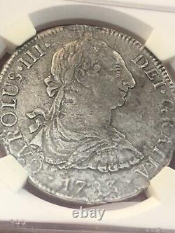 GENUINE SUNKEN TREASURE! 1783 MO 8 Reales Silver Coin NGC El Cazador Shipwreck