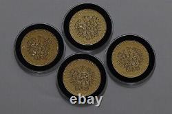 GERMANY 4 MEDALS REUNIFICATION GOLD PLATED SILVER %333 32.5mm IN BOX B71