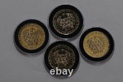 GERMANY 4 MEDALS REUNIFICATION GOLD PLATED SILVER %333 32.5mm IN BOX B71