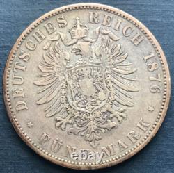 GERMAN ESTATES 1876 F 5 Mark Charles I FÜNF MARK