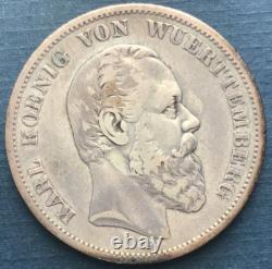 GERMAN ESTATES 1876 F 5 Mark Charles I FÜNF MARK