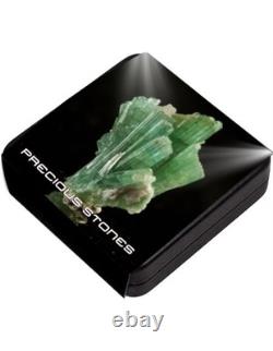 GREEN TOURMALINE Precious Gemstones Libertad 1 Oz Silver Coin Mexico 2024