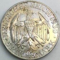 Germany 1930 G 5 Reichsmark Zeppelin World Flight Silver Nice Flashy Coin Toner