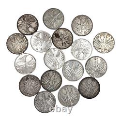 Germany 5 German Mark Silver LOT 17 coins years various workshops KM112
