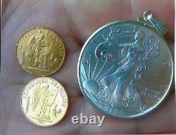 Gold & Silver Special Two Gold Angels 20 Franc & American Silver Eagle