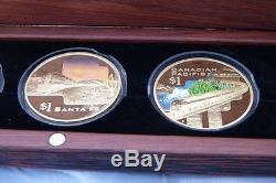 Great Rail Journeys Of The World 5 Coin Silver Gold Plated Set Premium Edition