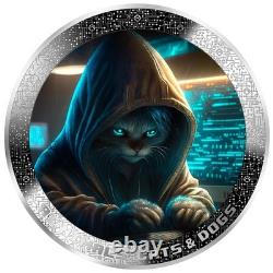 HACKER CAT AI-NIMALS 1 Oz Silver Coin 1000 Francs Cameroon 2025