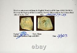 HMS Association Silver Treasure Coin 1668-1701 Mexico 8R Cob NGC Shipwreck & COA