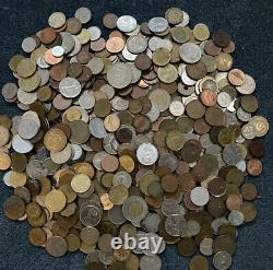 HUGE Lot Of Foreign/World Mixed Coins1900 Til Now 10 Lb Some Silver aluminum zi