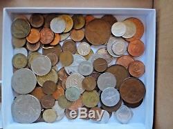 Huge 400 FOREIGN WORLD COIN LOT Some SILVER CANADA ISRAEL MEXICO AUSTRALIA MORE