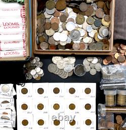 Huge Coin Collection Lot 800+ Different Foreign Coins/Rolls/Pennies. 29LB Pounds
