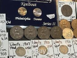 Huge Lot 300+Coins/StampsSilver Note Mercury/Buffalo/Indian/Proof/V/IKE/World+