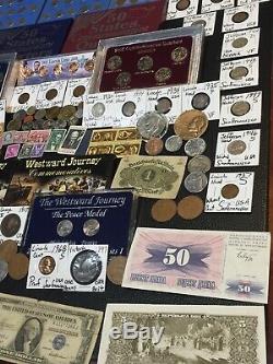 Huge Lot 300+Coins/StampsSilver Note Mercury/Buffalo/Indian/Proof/V/IKE/World+