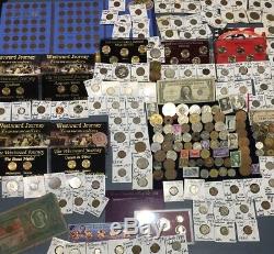 Huge Lot 350+ Coins/StampsSilver Note Mercury/Buffalo/Indian/1893/Proof/World+