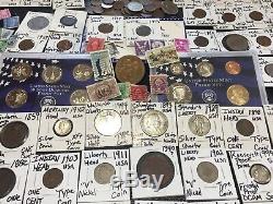 Huge Lot 400+Coin/Stamp/World-Silver Walking Half/1893/Mercury/VBuffalo/Indian+