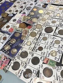 Huge Lot 400+Coin/Stamp/World-Silver Walking Half/1893/Mercury/VBuffalo/Indian+