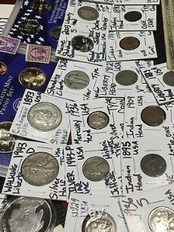 Huge Lot 450+Coin/StampSilver Certificate/Mercury/Buffalo/Indian/1893USA/World