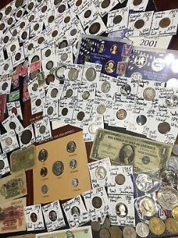 Huge Lot 450+Coin/StampSilver Certificate/Mercury/Buffalo/Indian/1893USA/World