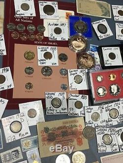 Huge Lot 450+Coin/StampSilver Certificate/Mercury/Buffalo/Indian/1893-USA/World